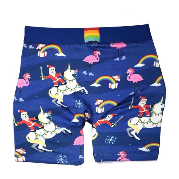 NWT Crazy Boxer 2 Pack Funny Santa Riding Unicorn Christmas Holiday Underwear M - Picture 5 of 10